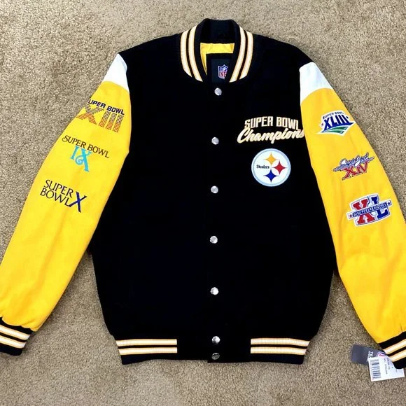 PITTSBURGH STEELERS TIME SUPERBOWL 2022 CHAMPIONSHIP JACKET 5X